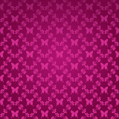 Pink background with butterflies
