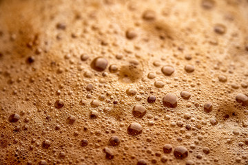 macro photo of close-up coffee espresso foam