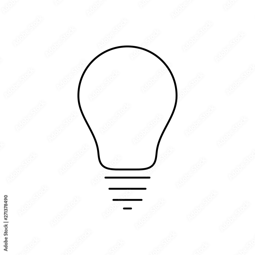 Aufkleber light bulb thin line icon. idea and creativity symbol on white background.