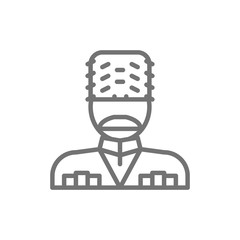 Georgian man in ethnic costume line icon.