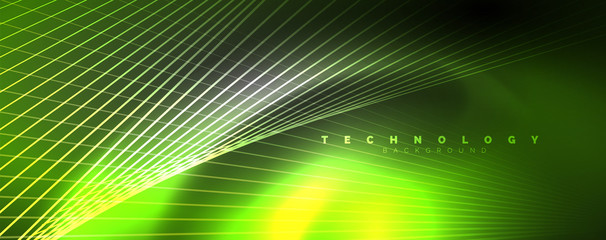 Color light with lines, outer space background, bright rays