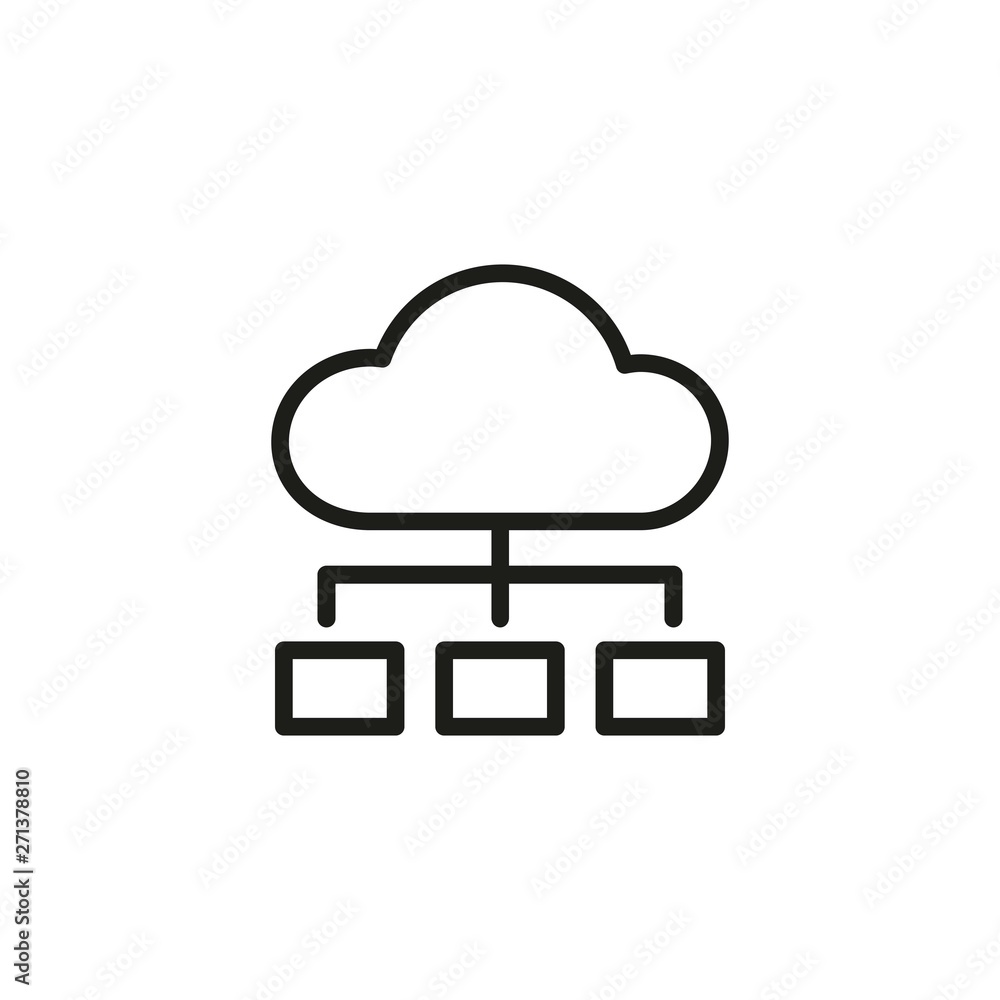 Aufkleber cloud data line icon. hosting, datacenter, storage. server concept. can be used for topics like tech