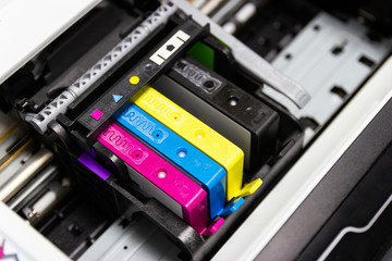 An ink cartridge or inkjet cartridge is a component of an inkjet printer that contains the ink four color