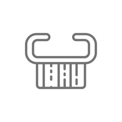 Hand grip nail, manicure brush line icon.