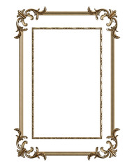 Naklejka premium Classic moulding frame with ornament decor for classic interior isolated on white background