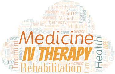 Obraz premium Iv Therapy word cloud. Wordcloud made with text only.