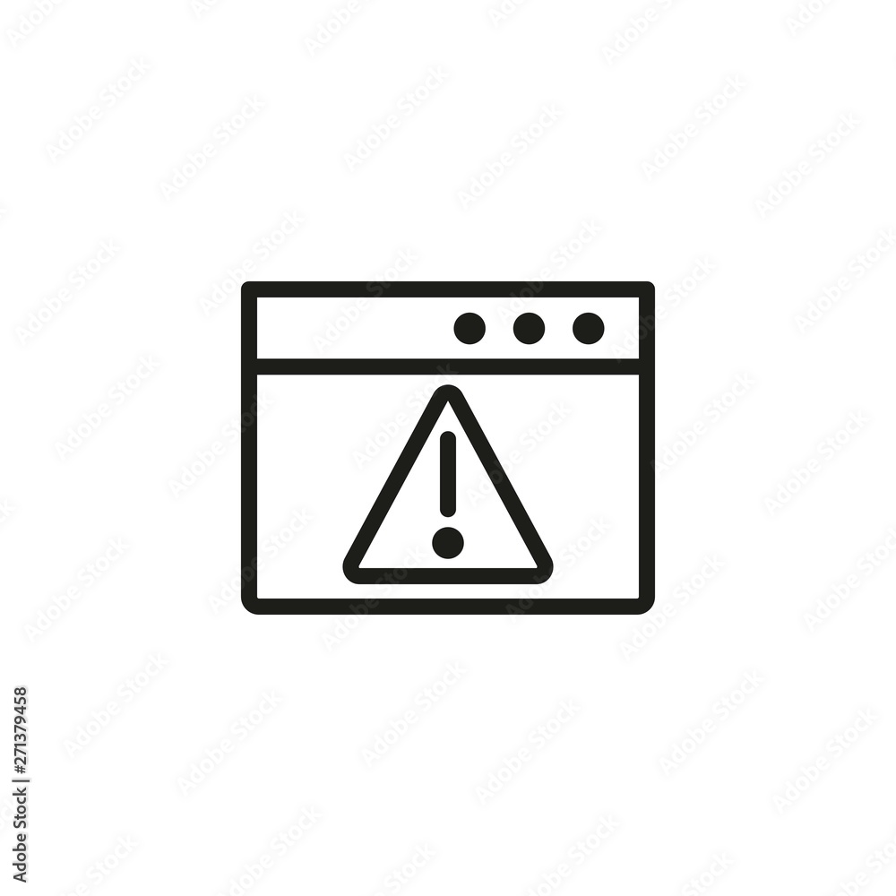 Poster warning page line icon. folder, exclamation mark, error. software concept. can be used for topics li