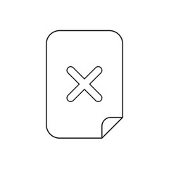 Obraz premium Vector icon concept of x mark inside paper.