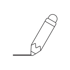 Vector icon concept of pencil drawing line.