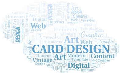 Obraz premium Card Design word cloud. Wordcloud made with text only.
