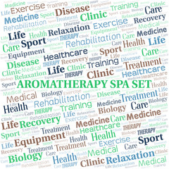 Aromatherapy Spa Set word cloud. Wordcloud made with text only.
