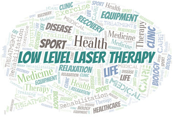 Fototapeta premium Low Level Laser Therapy word cloud. Wordcloud made with text only.