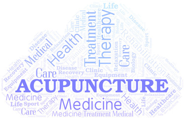 Obraz premium Acupuncture word cloud. Wordcloud made with text only.