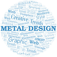 Metal Design word cloud. Wordcloud made with text only.