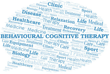 Behavioural Cognitive Therapy word cloud. Wordcloud made with text only.