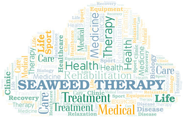 Obraz premium Seaweed Therapy word cloud. Wordcloud made with text only.