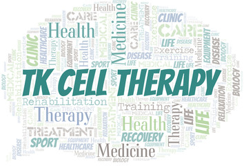 Tk Cell Therapy word cloud. Wordcloud made with text only.