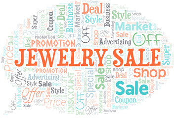Fototapeta premium Jewelry Sale Word Cloud. Wordcloud Made With Text.
