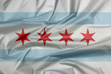 Fabric flag of Chicago, the city of Chicago is the most populous city in Illinois.