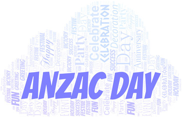 Anzac Day Word Cloud. Wordcloud Made With Text.