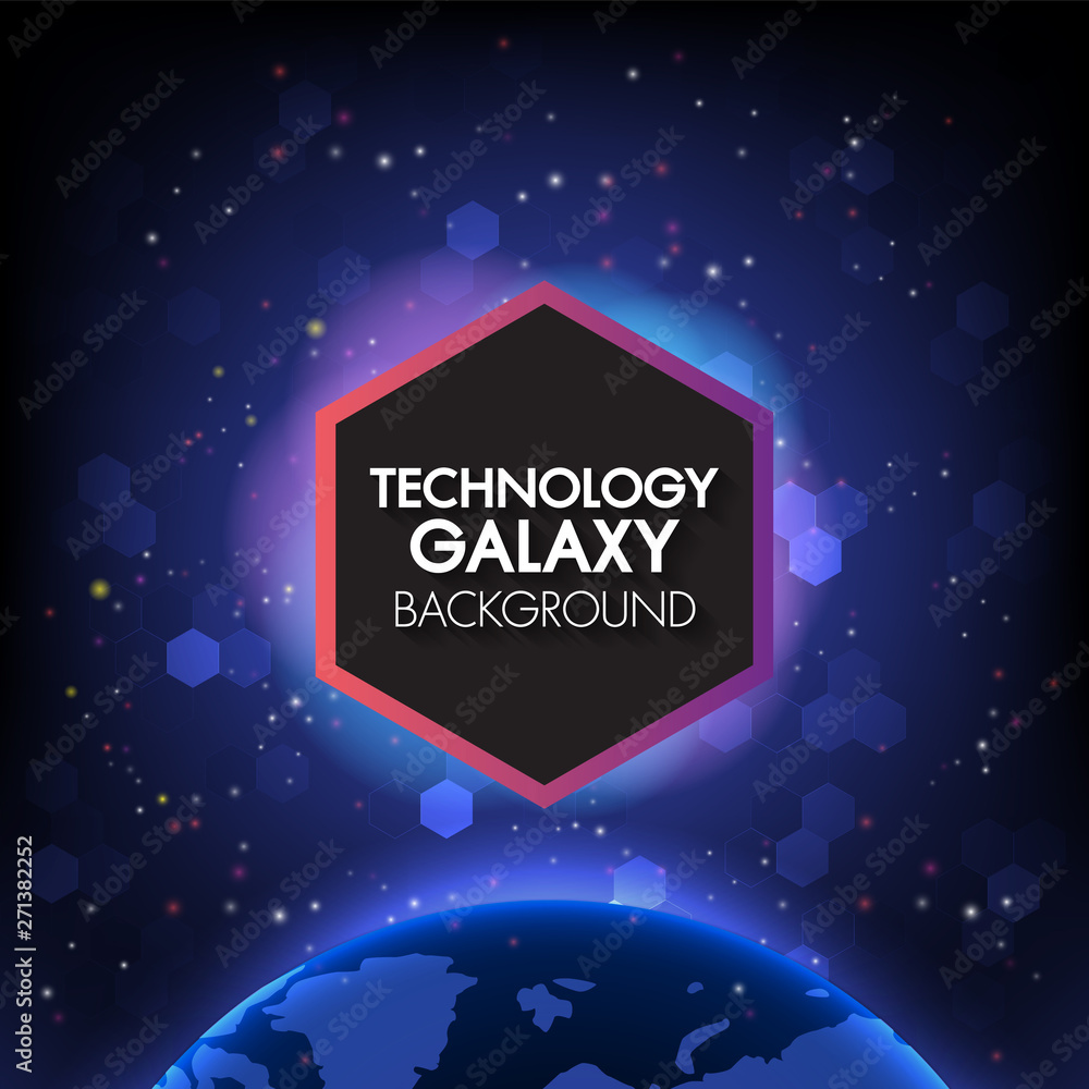 Poster communication technology and internet worldwide hexagons for business background.network connected a