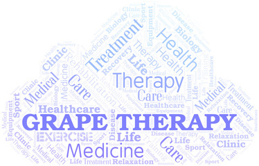 Obraz premium Grape Therapy word cloud. Wordcloud made with text only.