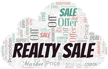 Realty Sale Word Cloud. Wordcloud Made With Text.