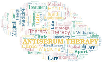 Antiserum Therapy word cloud. Wordcloud made with text only.