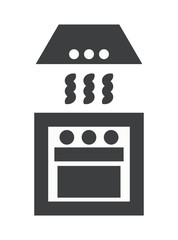 kitchen furniture icon. gas stove. Vector black and white isolated illustration.