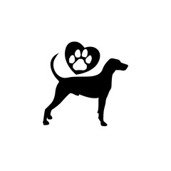 Love Dog logo, Dog silhouette for icons