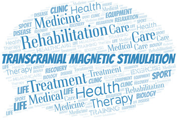 Transcranial Magnetic Stimulation word cloud. Wordcloud made with text only.