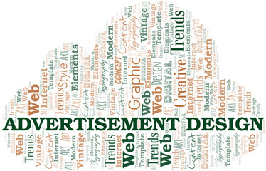 Advertisement Design word cloud. Wordcloud made with text only.