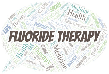 Fluoride Therapy word cloud. Wordcloud made with text only.