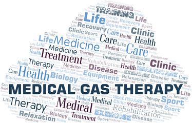 Medical Gas Therapy word cloud. Wordcloud made with text only.