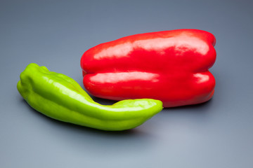 Pimiento rojo y pimiento verde
