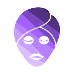 Woman Head With Moisturizing Mask Icon