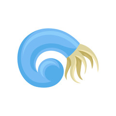 Blue plankton with gray tentacles. Vector illustration on white background.