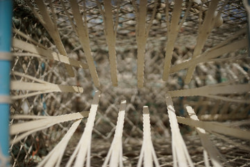 closeup of a fishing net