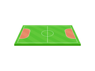 Handball ground with markup. View from above. Vector illustration on white background.