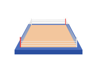 Boxing ring. View from above. Vector illustration on white background.
