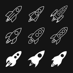 Rocket icon illustration vector sign symbol for design