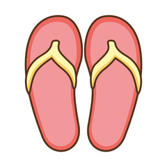 beach sandals fashion on white background