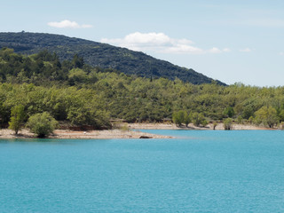 Lac de Sainte-Croix. Petite plage à Bauduen. Alpes-de-Haute-Provence