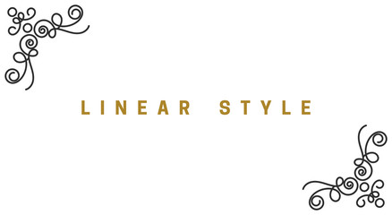 Decorative corner elements. Vintage, vector design elements, invitations, frames, menus, labels and websites. Graphics, vector. In a linear, antique style. On a white background.