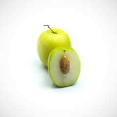 Fresh jujube green isolated on the white background