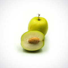 Fresh jujube green isolated on the white background
