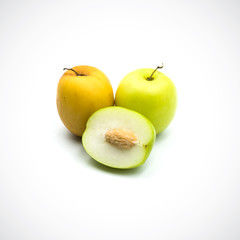 Fresh jujube green orange isolated on the white background