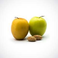 Fresh jujube green orange isolated on the white background