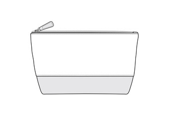 cosmetic bag, daily zip pouch vector illustration sketch template