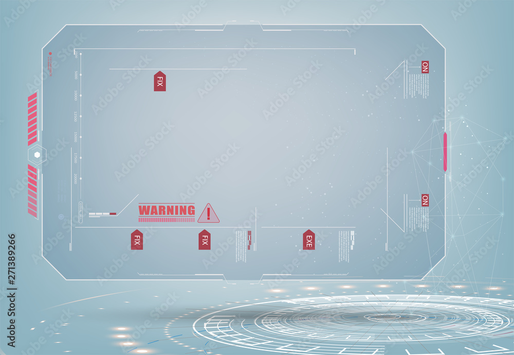 Wall mural abstract futuristic presentation panel (frame), technology display. sci fi futuristic user interface